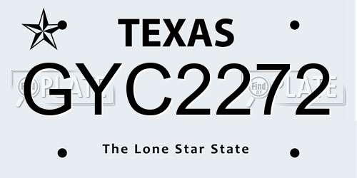 GYC2272 Texas License Plate