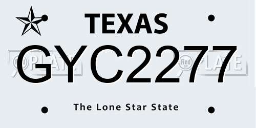 GYC2277 Texas License Plate