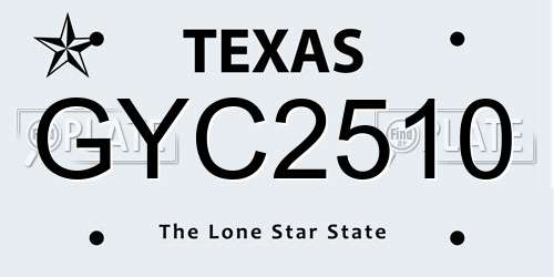 GYC2510 Texas License Plate