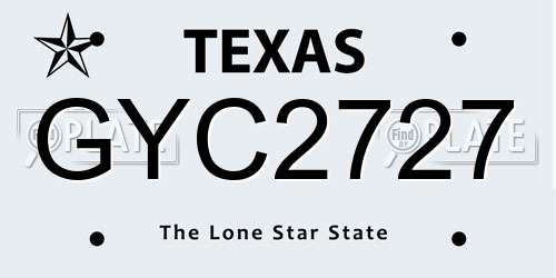 GYC2727 Texas License Plate