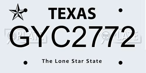 GYC2772 Texas License Plate