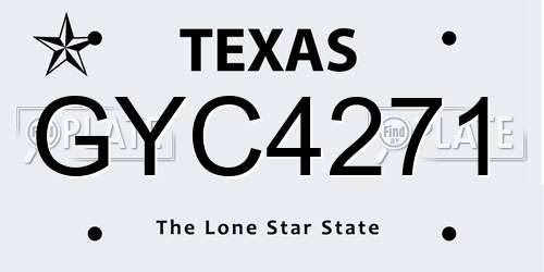 GYC4271 Texas License Plate