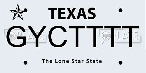 GYCTTTT Texas License Plate