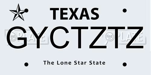 GYCTZTZ Texas License Plate