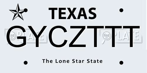 GYCZTTT Texas License Plate