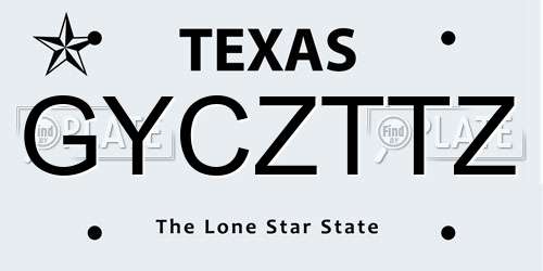 GYCZTTZ Texas License Plate