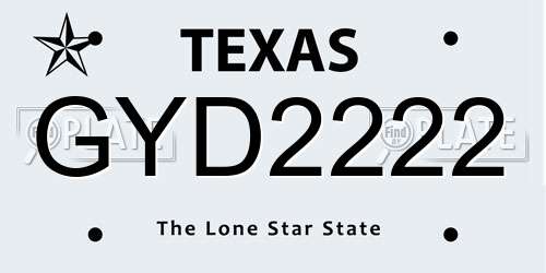 GYD2222 Texas License Plate