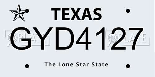 GYD4127 Texas License Plate