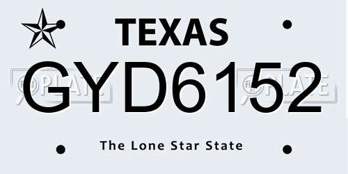 GYD6152 Texas License Plate