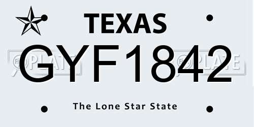 GYF1842 Texas License Plate