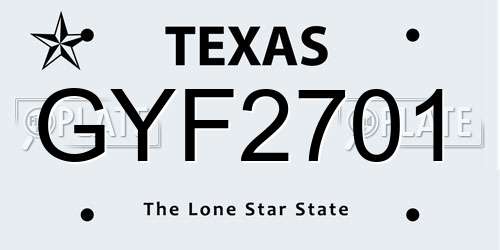 GYF2701 Texas License Plate