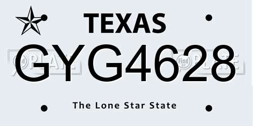 GYG4628 Texas License Plate