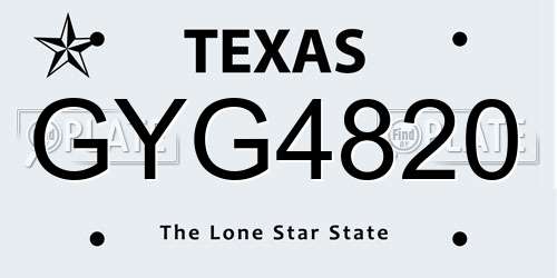 GYG4820 Texas License Plate