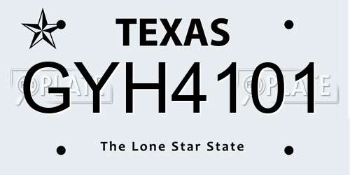 GYH4101 Texas License Plate