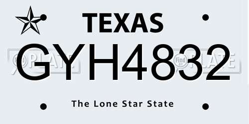 GYH4832 Texas License Plate