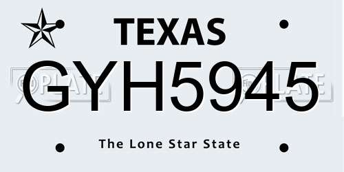 GYH5945 Texas License Plate