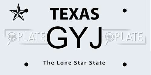 GYJ Texas License Plate
