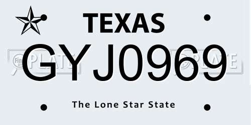 GYJ0969 Texas License Plate