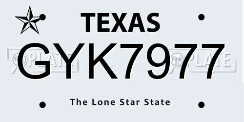 GYK7977 Texas License Plate