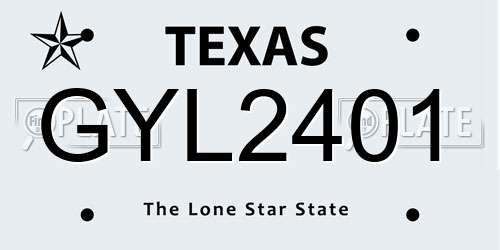 GYL2401 Texas License Plate