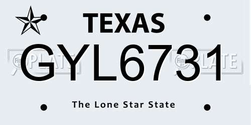 GYL6731 Texas License Plate