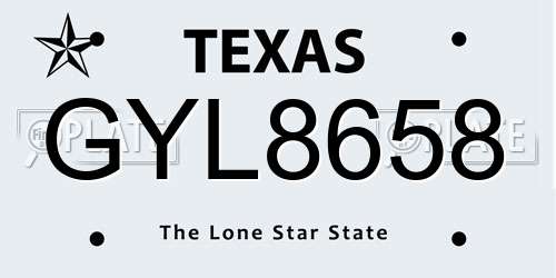 GYL8658 Texas License Plate