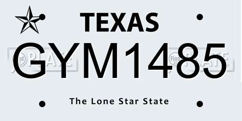 GYM1485 Texas License Plate