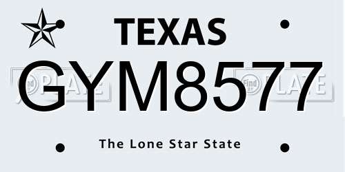 GYM8577 Texas License Plate