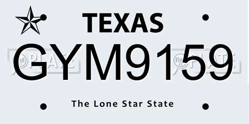 GYM9159 Texas License Plate