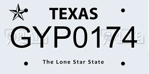 GYP0174 Texas License Plate