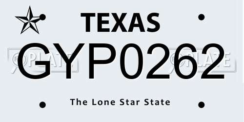 GYP0262 Texas License Plate