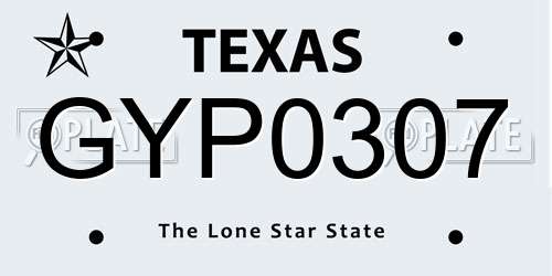 GYP0307 Texas License Plate