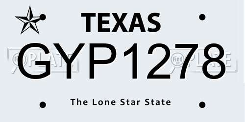GYP1278 Texas License Plate
