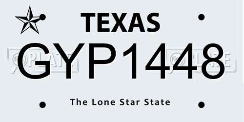 GYP1448 Texas License Plate