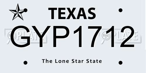GYP1712 Texas License Plate