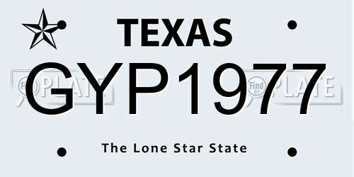 GYP1977 Texas License Plate