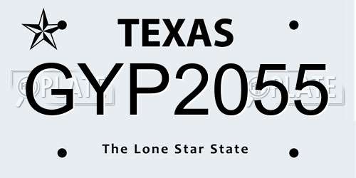 GYP2055 Texas License Plate