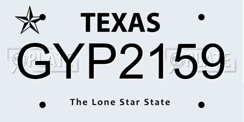 GYP2159 Texas License Plate