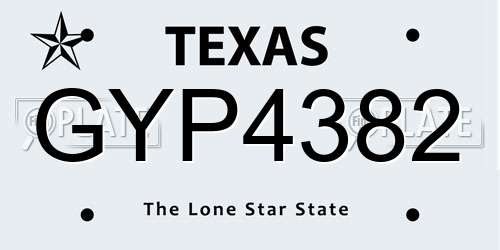 GYP4382 Texas License Plate