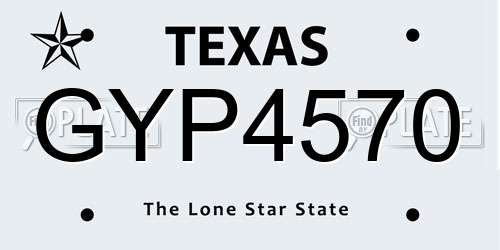 GYP4570 Texas License Plate
