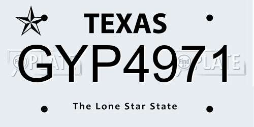GYP4971 Texas License Plate