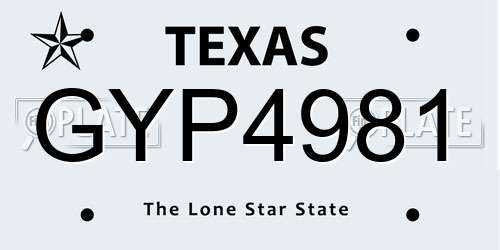 GYP4981 Texas License Plate