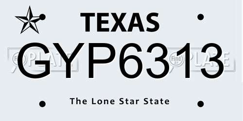 GYP6313 Texas License Plate