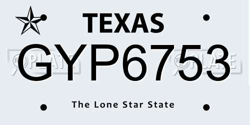 GYP6753 Texas License Plate