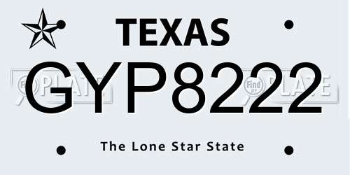 GYP8222 Texas License Plate