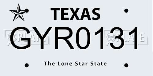 GYR0131 Texas License Plate
