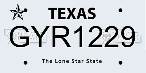 GYR1229 Texas License Plate
