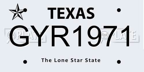 GYR1971 Texas License Plate
