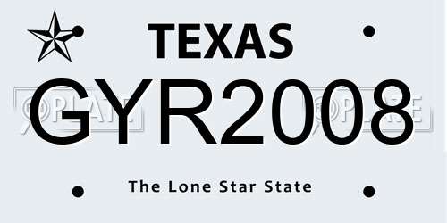 GYR2008 Texas License Plate