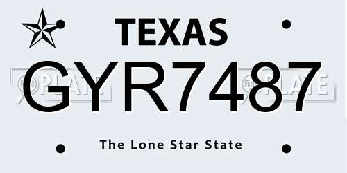 GYR7487 Texas License Plate